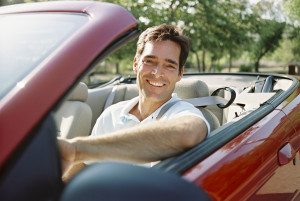 Man in a convertible